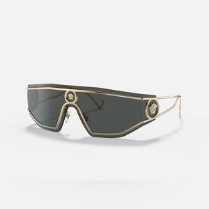 Versace VE2226 Gold Frame Sunglasses with Grey Lenses